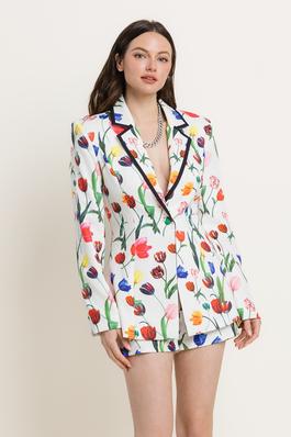 BLAZER WITH MATCHING SHORTS SET IN TULIP PRINT