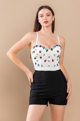 GEM STONE ACCENTED BUSTIER