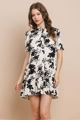 Floral Printed Button Down Dress