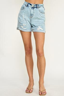 AUTHENTIC DESTRUCTED MOM SHORTS