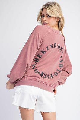 MINERAL WASHED BE KIND PULLOVER SWEATSHIRT