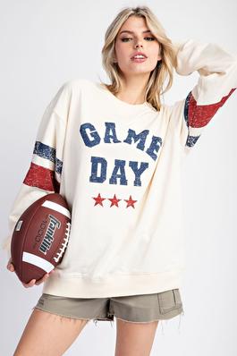 GAME DAY LONG SLEEVE PULLOVER TOP
