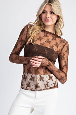LACE LONG SLEEVE TOP