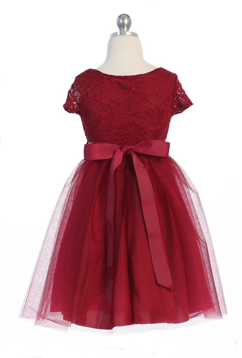 Just Kids > Girl Dresses > #2200 BURGUNDY − LAShowroom.com