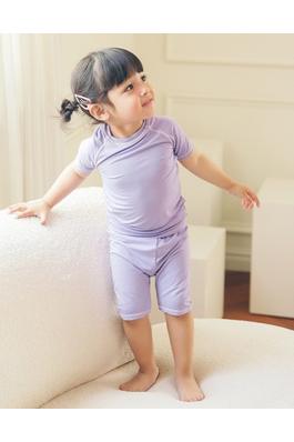 Purple Bamboo Stitch Short Sleeve PJs