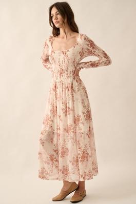 Floral Smocked Woven Maxi Dress