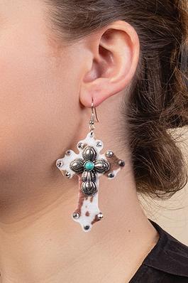 Animal Print Cross Earrings