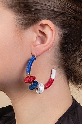 Fourth of July Hoop Earrings
