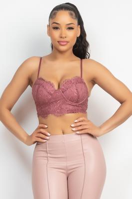 Hook and Eye Floral Lace Bralette Top