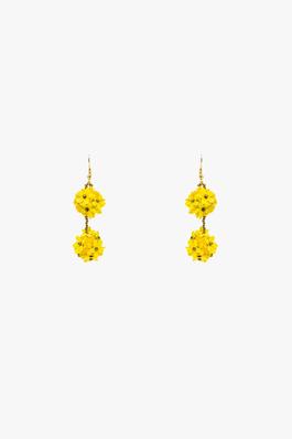 DROPPED FLOWER EARRINGS WITH YELLOW DAISIES