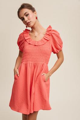 Ruffled Peplum Mini Dress