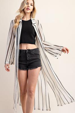 Striped Knit Summer Cardigan