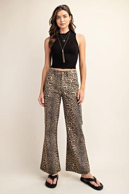 Leopard Print Flare Jeans