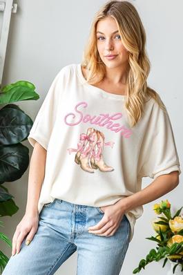 SUMMER COQUETTE SOUTHERN BOOTS GRAPHIC TEE