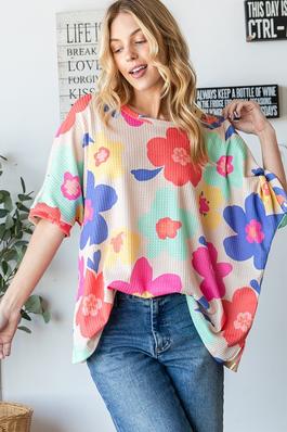SPRING SUMMER FLORALS OVERSIZED TOP IN PLUS 