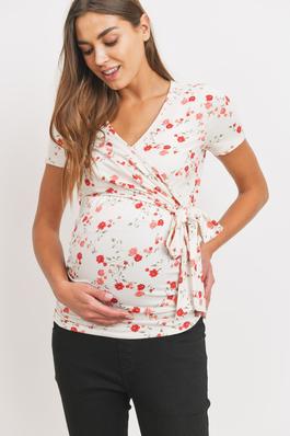 Ditsy Floral Maternity Nursing Wrap Top