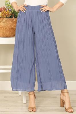 PLEATED SOLID SQUARE PANTS