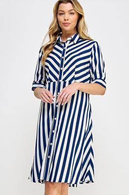 Striped Collared Dress
