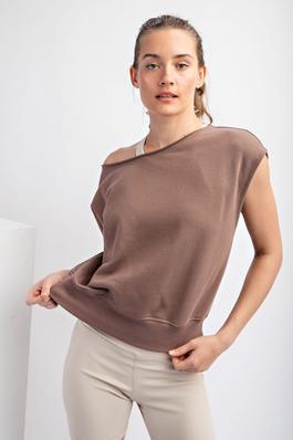 FRENCH TERRY OFF SHOULDER TOP