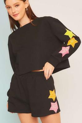 Star Patch French Terry Sweater Top