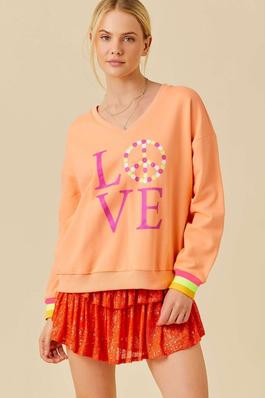 LOVE Printed Casual Sweater Top