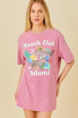 BEACH CLUB MIAMI Oversized graphic tee