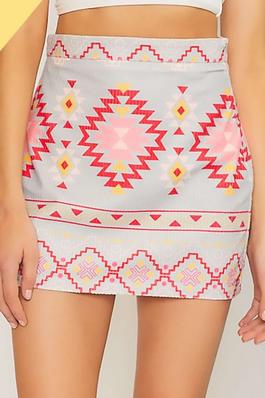 Aztec Print Min Skirt