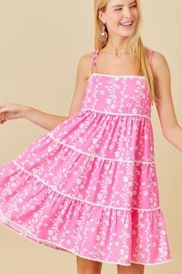 Ditsy Floral Print Babydoll Mini Dress