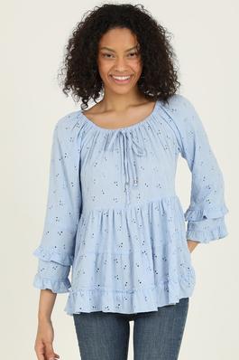 EYELET EMBROIDERED BLOUSE