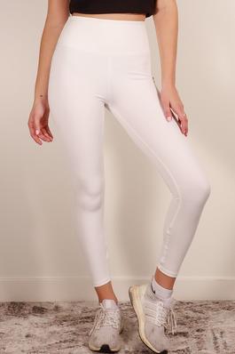 A polyamide elastane legging featuring a wide band waist and 4 way stretchability