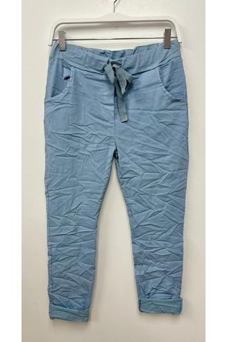 DRAWSTRING SOLID CRINKLE JOGGERS