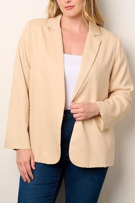 LONG SLEEVE OPEN FRONT FRONT POCKETS BLAZER
