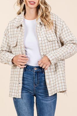 PLAID TWEED OVERSIZED SHACKET