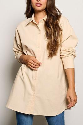 LONG SLEEVE BUTTON UP OVERSIZED TOP