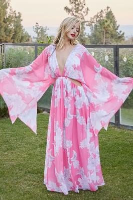Floral Dream Pink Print Dress for Elegance