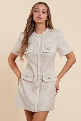 Simplicity Refined The Luxe Oatmeal Mini Dress
