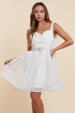 Lace Elegance White Mini Dress