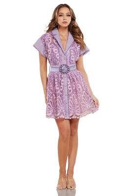 Lavender Lace Elegance Mini Dress
