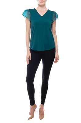 Adrianna Papell solid moss crepe top