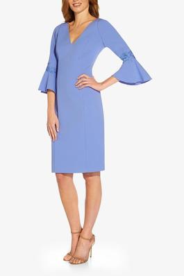 Adrianna Papell Solid Crepe Dress