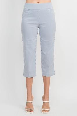 Counterparts Capri Pant with Pockets-BLUE WHITE