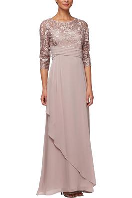Alex Evenings Shimmering Embroidered Sequin Dress
