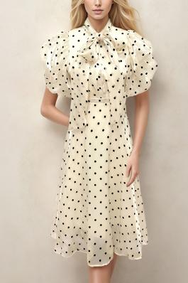 Asymmetric Polka Dot Dress
