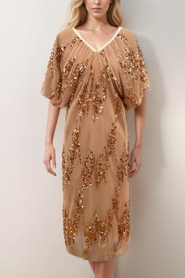 Elegant Pleating Sequins Dress