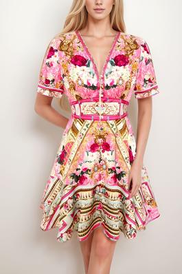 Allover Flower Print Dress
