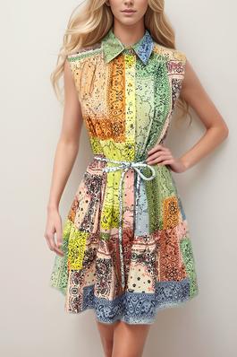 Multiple-Colored Contrast Dress