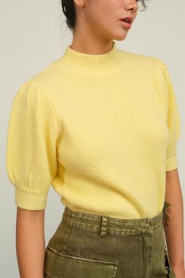 DZ24E457-SHORT SLEEVE SWEATER WITH PUFF SLEEVES