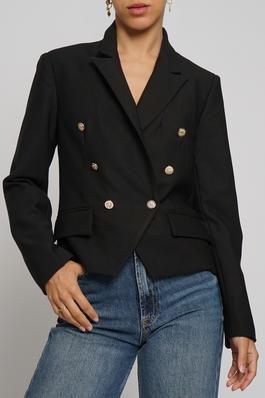 DOUBLE BREASTED SHORT JACKET WITH GOLD BUTTONS