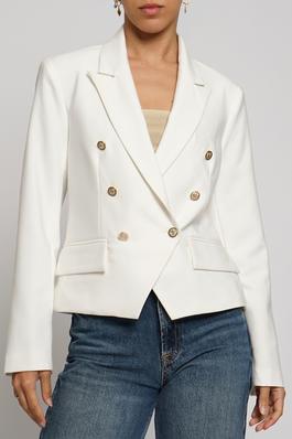 DOUBLE BREASTED SHORT JACKET WITH GOLD BUTTONS
