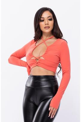 FRONT CUT OUT WITH STRAPPY  CROP TOP